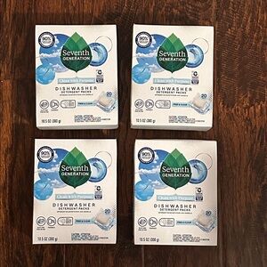 NWT Seventh Generation Dishwasher Detergent Packs 20ct per box - Lot of 4 Boxes